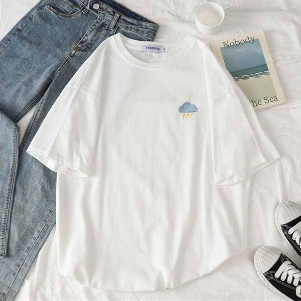 Kpopshop Originals - korean Stripped New for Women tees Tops embroidery 90's girls  Streetwear - Kpopshop