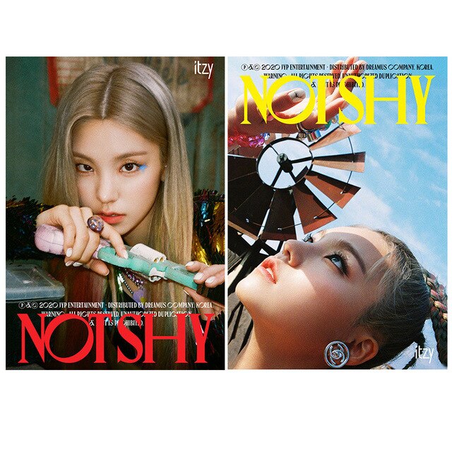 kpop 2pcs/set ITZY New Album Not Shy Clear  HD Printing Wall Banner Poster Stickers Yeji Lia Ryujin Chaeryeong Yuna Fans Gifts
