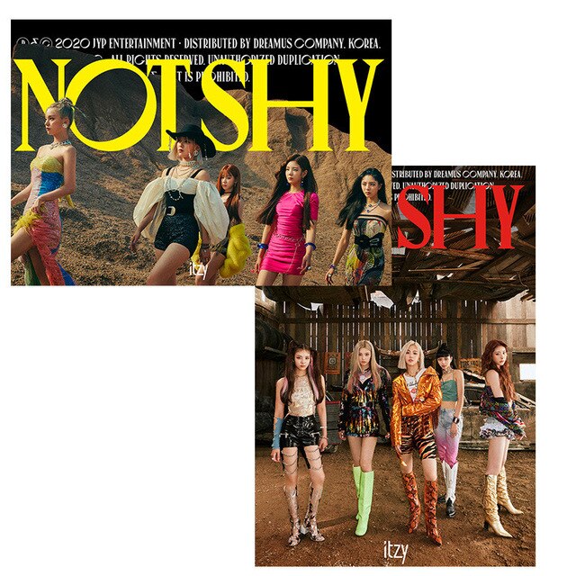 kpop 2pcs/set ITZY New Album Not Shy Clear  HD Printing Wall Banner Poster Stickers Yeji Lia Ryujin Chaeryeong Yuna Fans Gifts