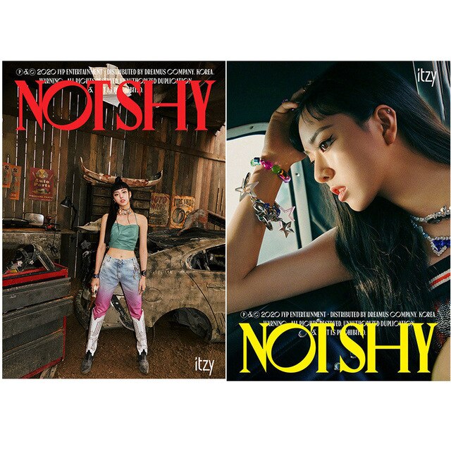 kpop 2pcs/set ITZY New Album Not Shy Clear  HD Printing Wall Banner Poster Stickers Yeji Lia Ryujin Chaeryeong Yuna Fans Gifts