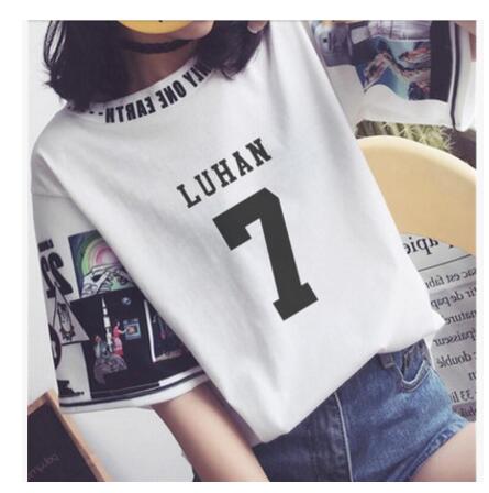 EXO The same women loose t shirts k-pop Round neck Student half sleeve tops T-shirt summer fashion cotton t-shirt
