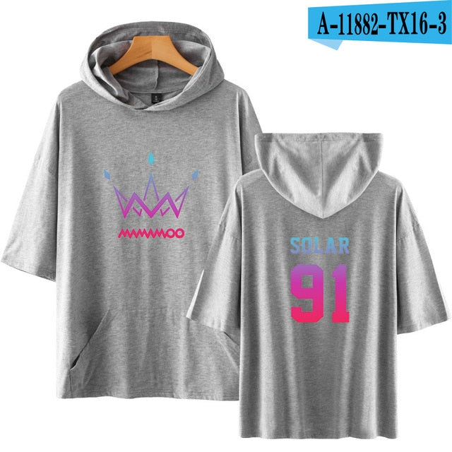 MAMAMOO Hoodie Tshirt Women Men Printed Short-Sleeved hooded sweatshirt New Arrival
