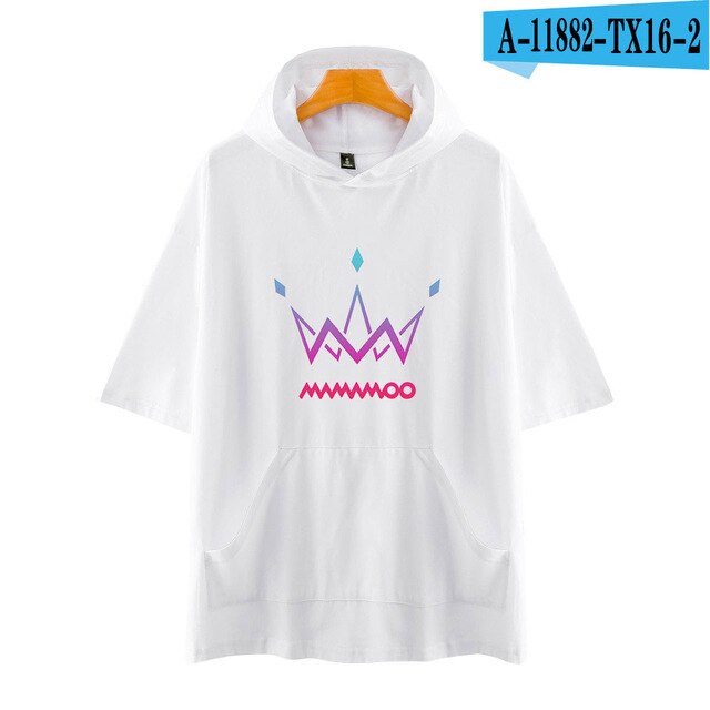MAMAMOO Hoodie Tshirt Women Men Printed Short-Sleeved hooded sweatshirt New Arrival