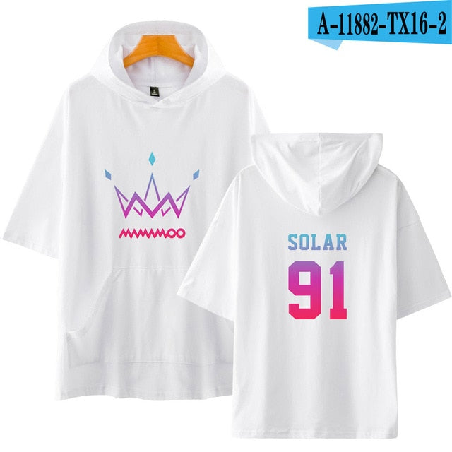 MAMAMOO Hoodie Tshirt Women Men Printed Short-Sleeved hooded sweatshirt New Arrival