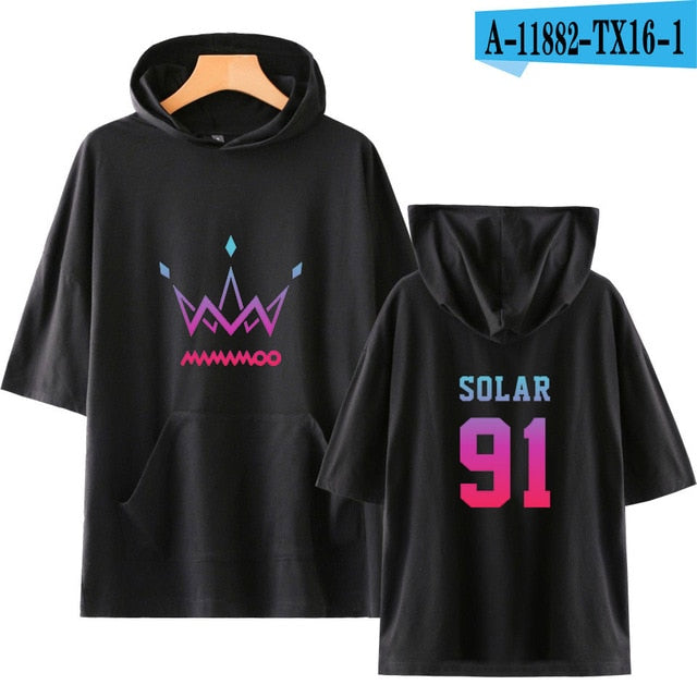 MAMAMOO Hoodie Tshirt Women Men Printed Short-Sleeved hooded sweatshirt New Arrival