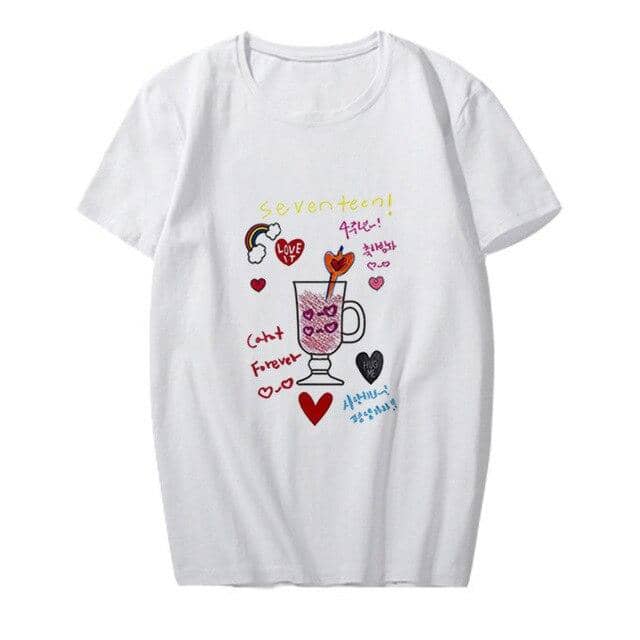 Kpop Newest kpop Seventeen 4th Commemoration Graffiti Short sleeve printed T-shirt kpop kawaii T shirt korean clothes funny t shirts tops that you'll fall in love with. At an affordable price at KPOPSHOP, We sell a variety of kpop Seventeen 4th Commemoration Graffiti Short sleeve printed T-shirt kpop kawaii T shirt korean clothes funny t shirts tops with Free Shipping.