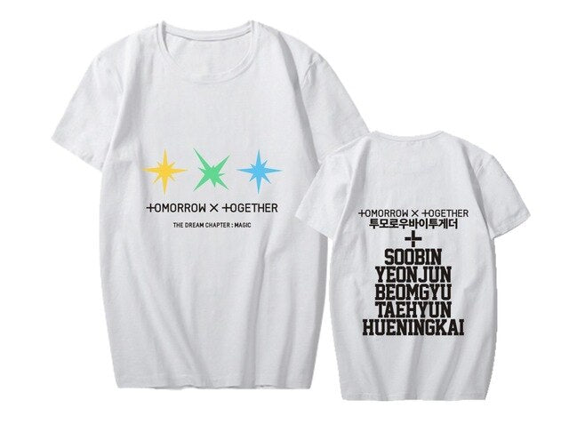 kpop TXT korean Women summer T Shirt Short Sleeved Casual Tshirt Female Streetwear Femme casual loose Tops O-neck Oversized Tees