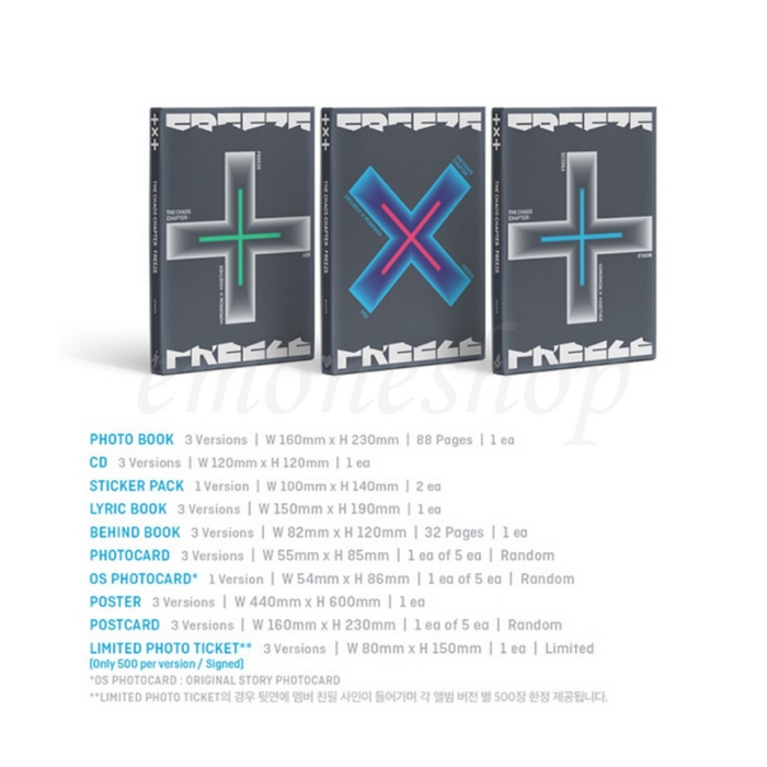 [PRE-ORDER]- TXT - ALBUM [THE CHAOS CHAPTER : FREEZE] [ WORLD ver. / YOU ver. / BOY ver. ]