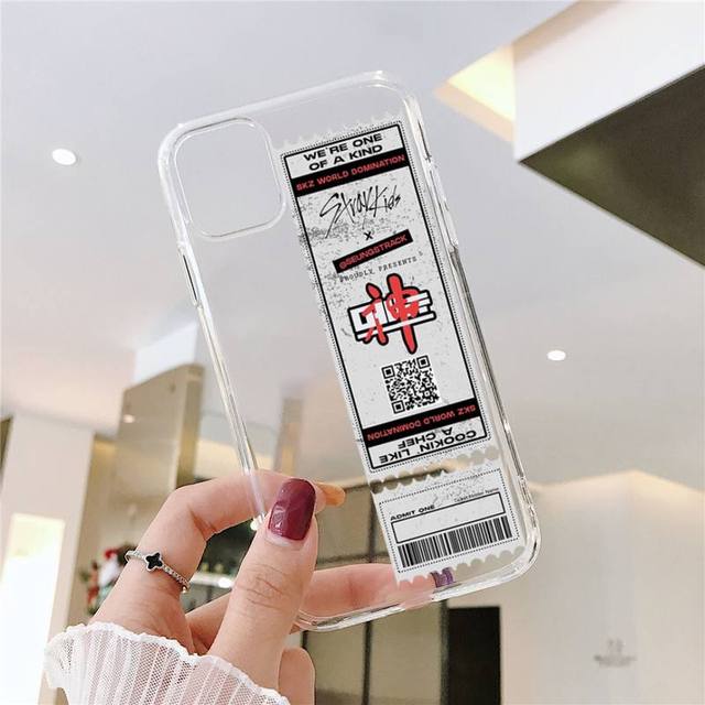 stray kids boy group kpop Phone Case For iphone 13 12 11 8 7 plus mini x xs xr pro max Transparent soft art tickets coque