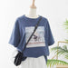 Kpopshop Originals - T-shirts Rainbow Striped Soft Loose Embroidery T-shirt - Kpopshop