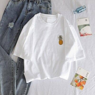 Kpopshop Originals - T-shirts Rainbow Striped Soft Loose Embroidery T-shirt - Kpopshop