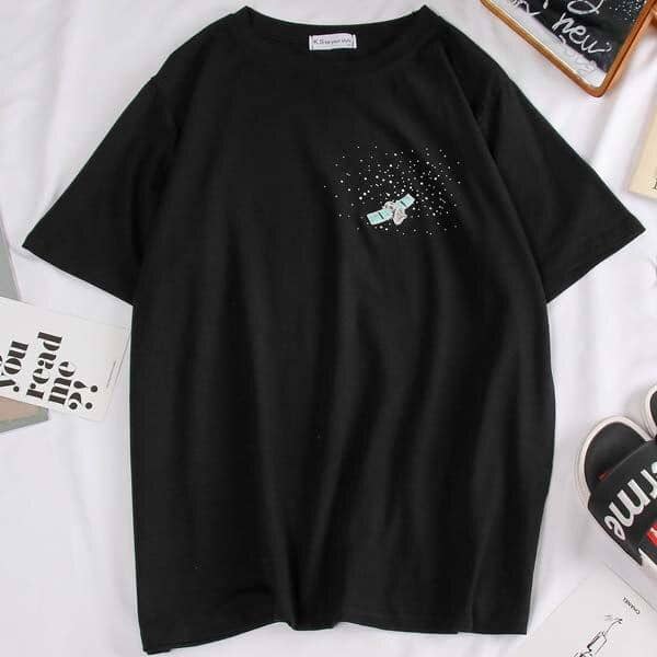 Kpopshop Originals - T-shirts Rainbow Striped Soft Loose Embroidery T-shirt - Kpopshop
