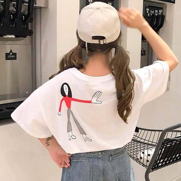 Kpopshop Originals - T-shirts Rainbow Striped Soft Loose Embroidery T-shirt - Kpopshop